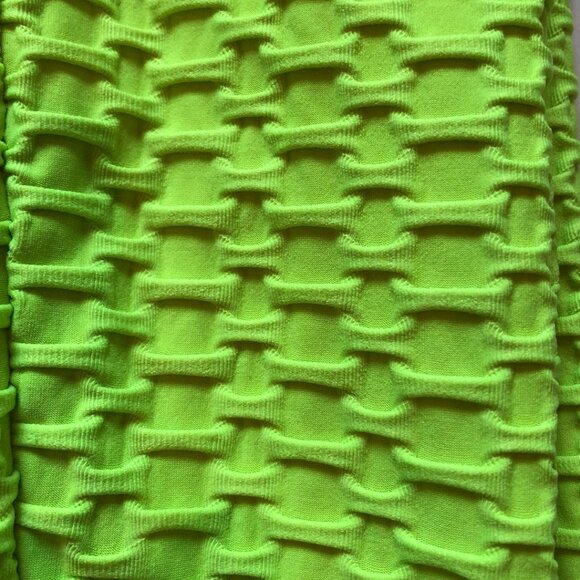 Chartreuse, lemon-lime, waffle knit, Leggings, Size Large, No brand tag. - Picture 8 of 8